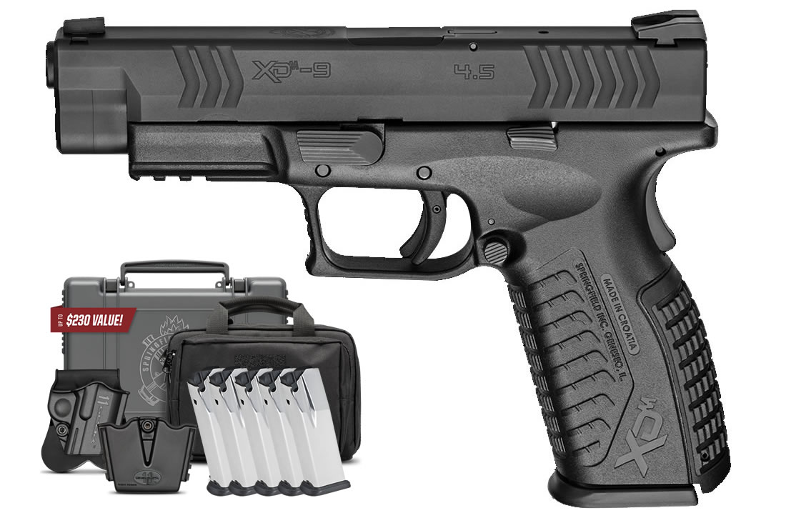 Springfield XDM 9mm 4.5 Full-Size Instant Gear Up Package with 5 Mags, Range Bag, Holster, M Springfield XDM 9mm 4.5 Full-Size Instant Gear Up Package with 5 Mags, Range Bag, Holster, M - Firearms - Freedom Finger Triggers